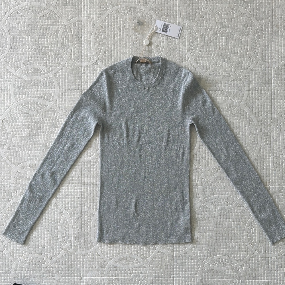 Silver Long Sleeve Women's Top